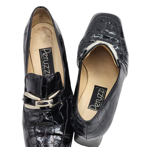 Peruzzi Shoes Women Size 6.5 37 Florence Italy Loafers Square Toe Sophistication - Picture 8 of 16